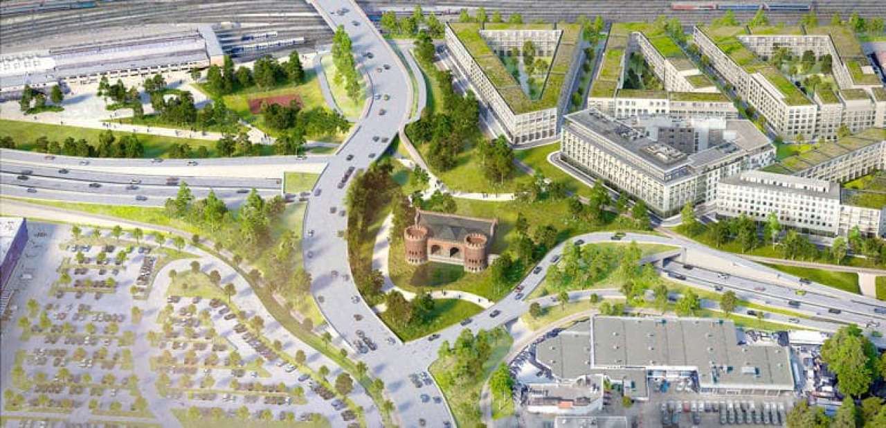 Visualisierung des Infrastrukturprojekts B10 in Ulm.